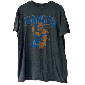 Naruto Shippuden Collection anime Y2K 2007 Men’s graphic gray T shirt size L
